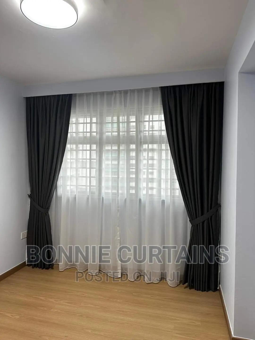 Grey Dark and White Sheers for Guests Rooms