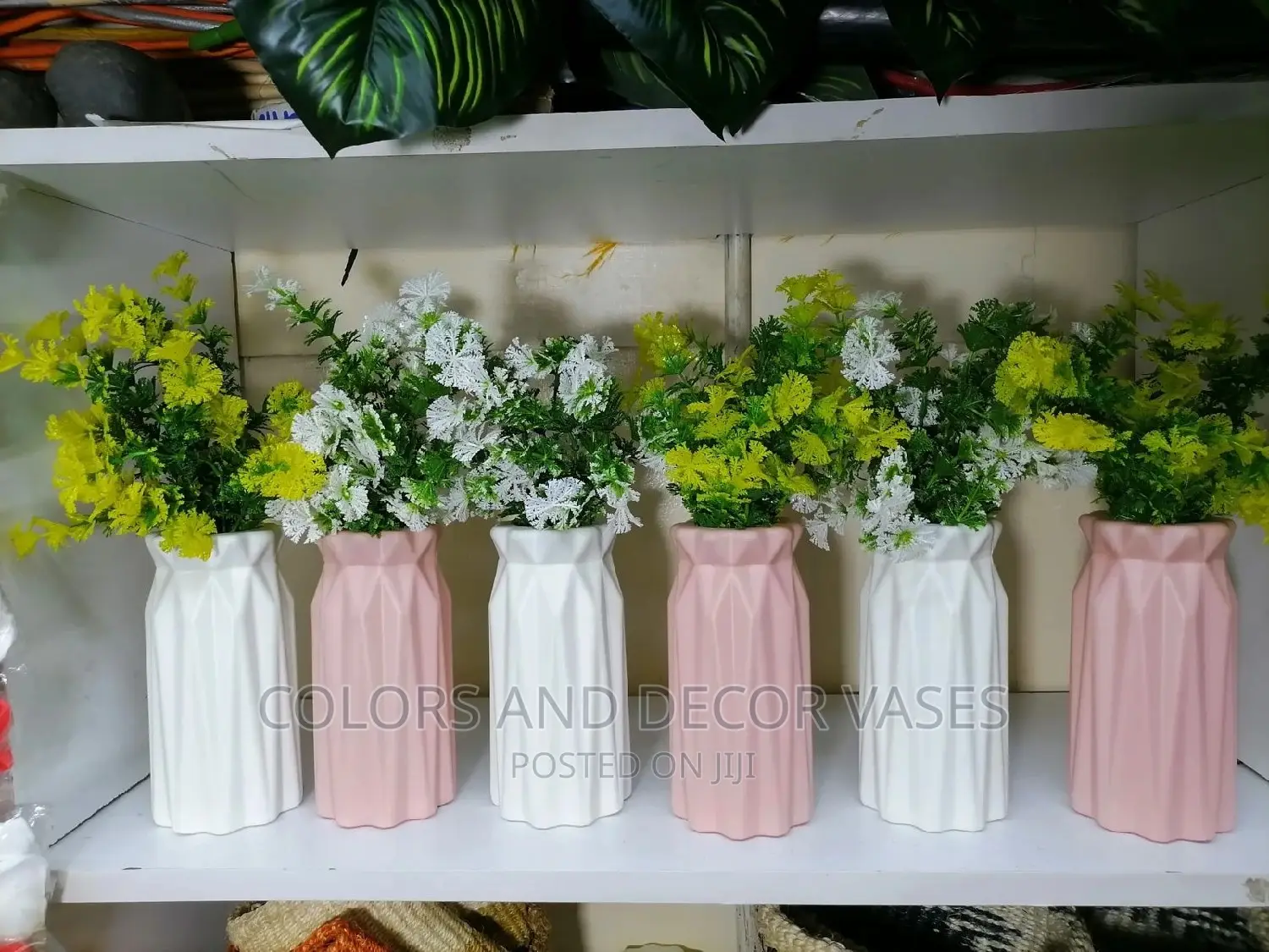 Plastic Vase and Flowers