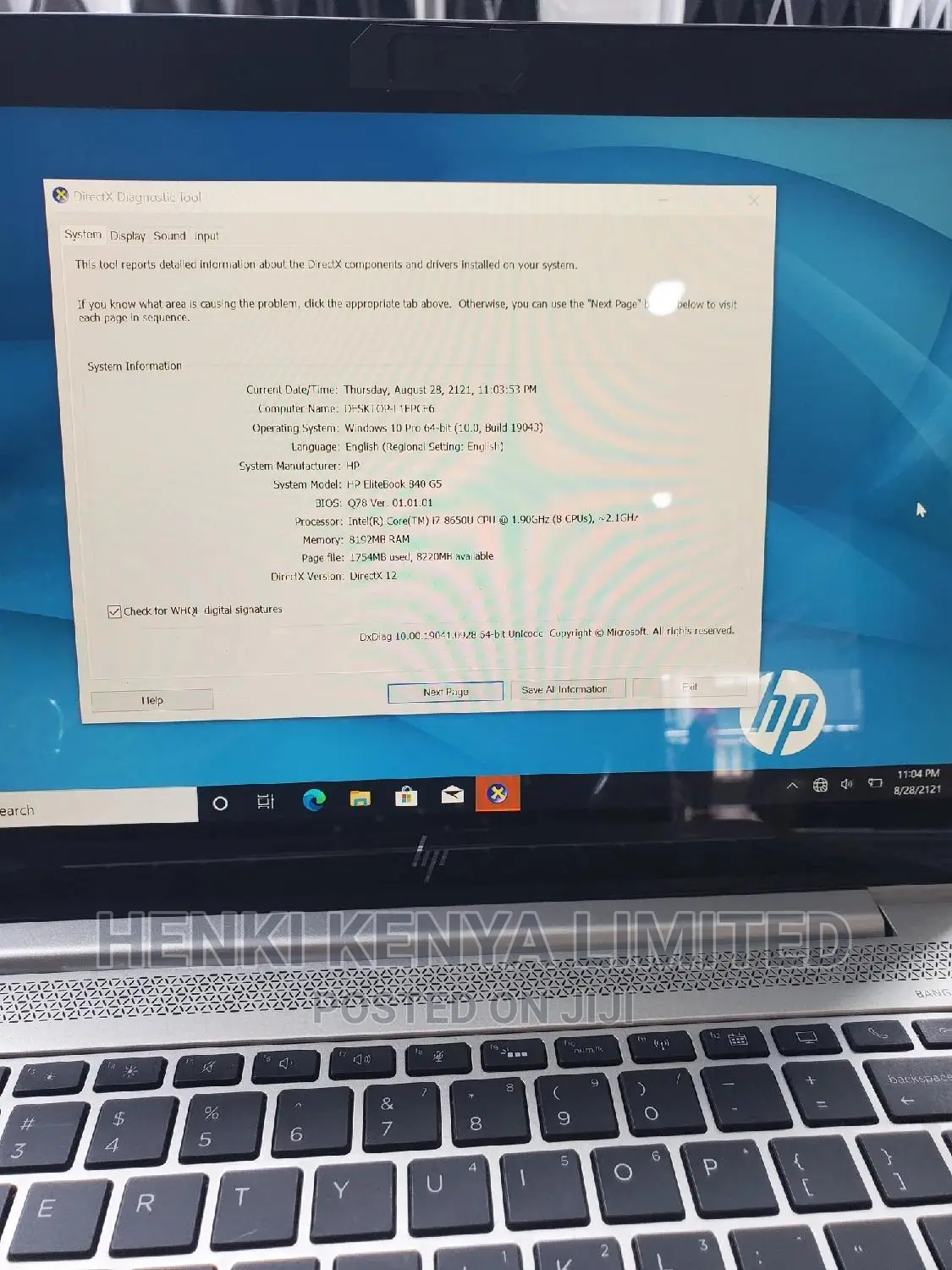 New Laptop HP EliteBook 840 G5 8GB Intel Core I7 SSD 256GB