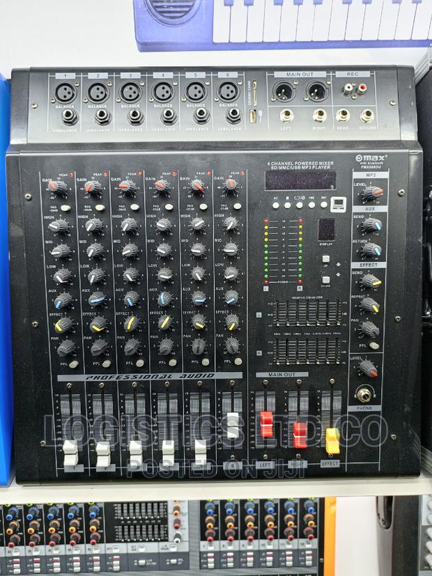 Omax Audio Powered Mixer, 6channel With Bluetooth and USB - thumbnail 2