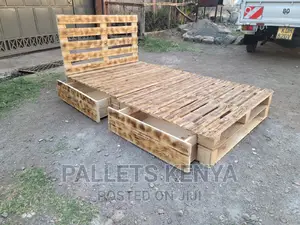 Pallet Bed- 4*6 Pallet Bed Detachable With Drawers.(#SG05.)