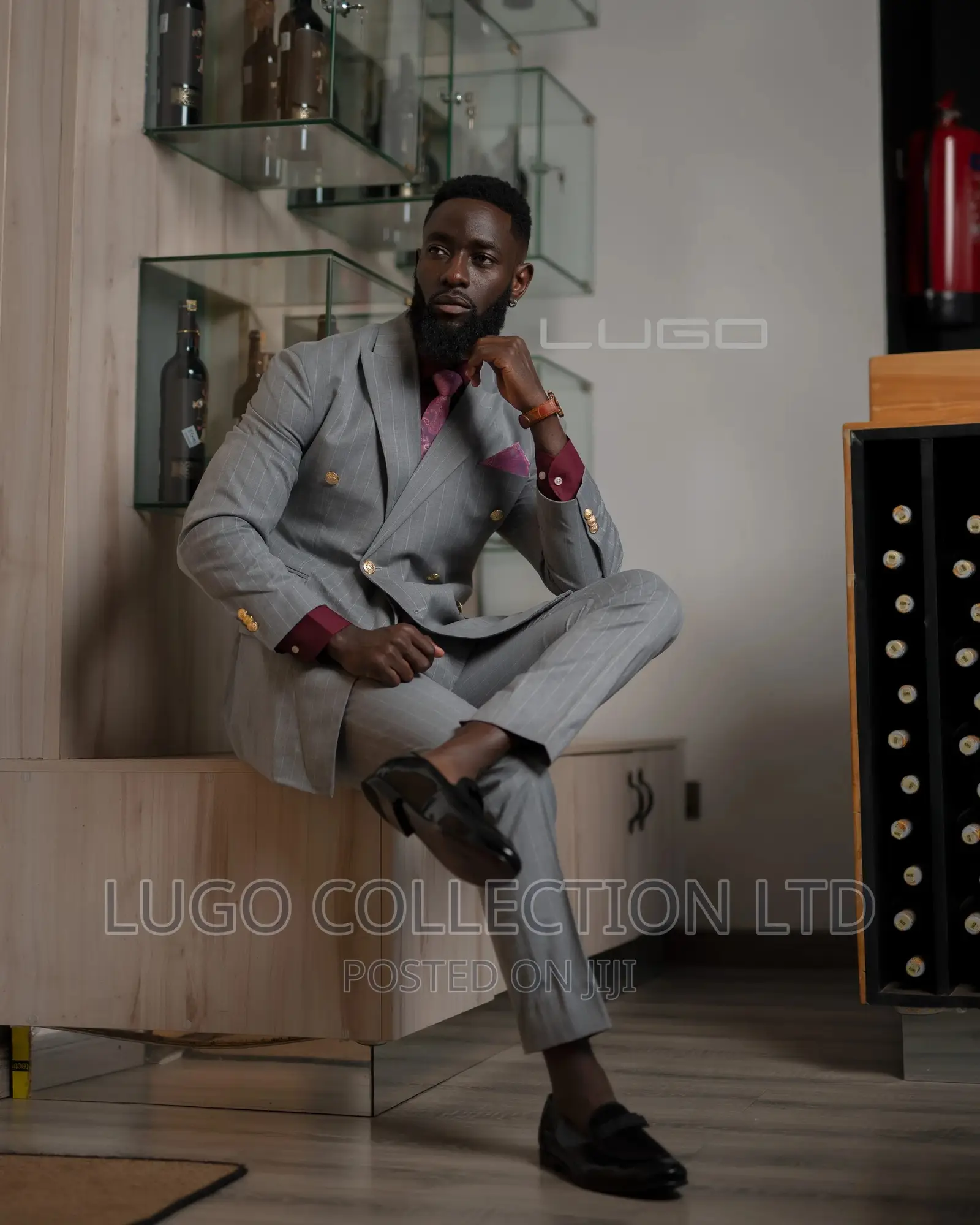 Double Breast Pinstripe Suit