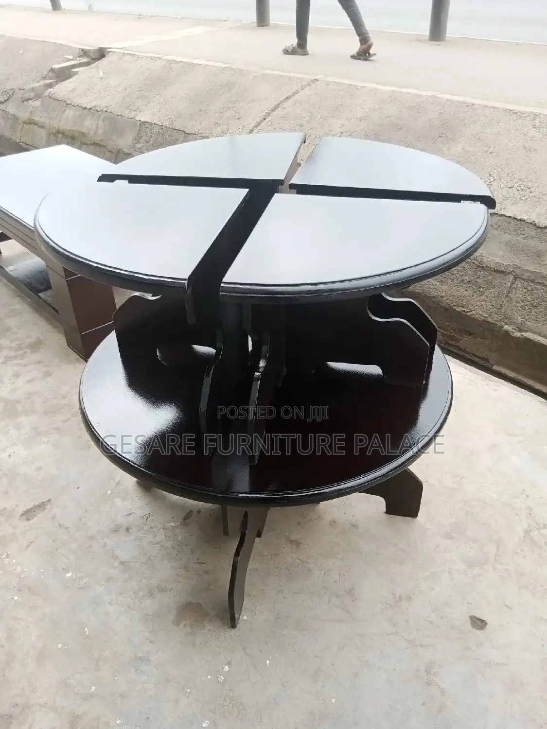 Round Coffee Table With Four Stools