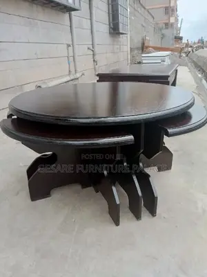 Round Coffee Table With Four Stools