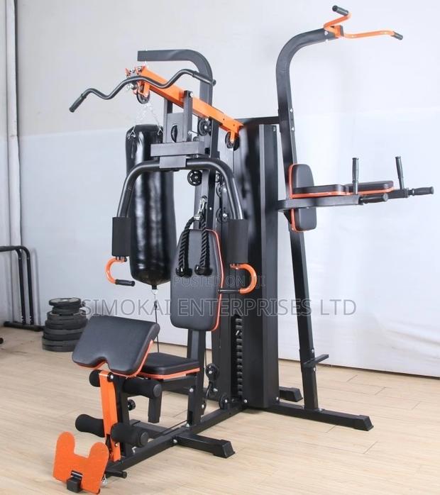 Three Station Commercial Multigym With Punching Bag - main view