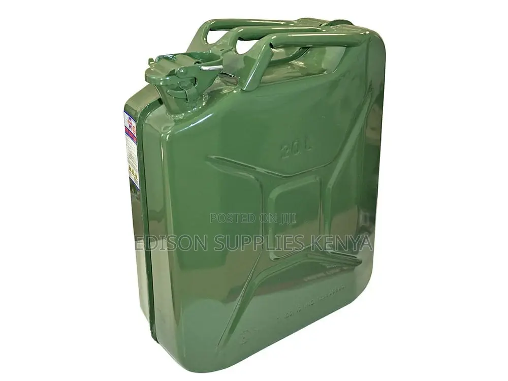 Fuel Tank Fuels Jerry Can 20 Litres Metallic Storage Tin Heavy Duty