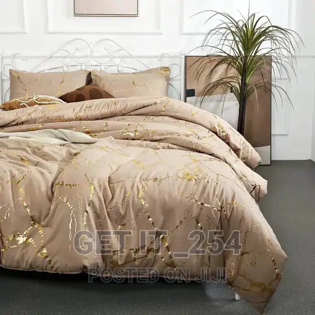 Luxury Gold Marble Texture Foil Style Duvet Cover