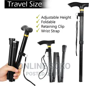Lightweight Adjustable Metal Folding Cane Walking Stick
