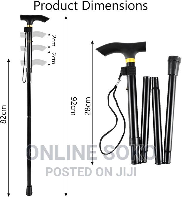 Lightweight Adjustable Metal Folding Cane Walking Stick - thumbnail 5