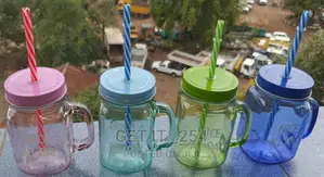 Glass Smoothie Cup Maison Jar With Straw