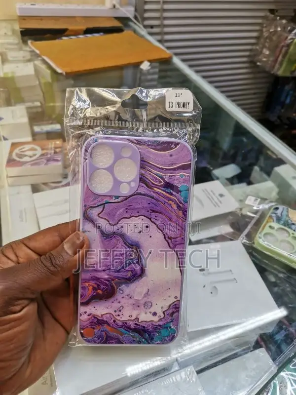 Marble Series Case for Apple iPhone 13 Pro Max - Purple/Gold