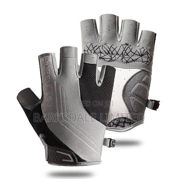 GREY Leather Fitness Gloves Weightlifting Riding Cycling