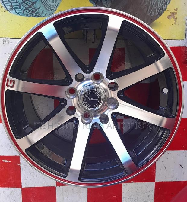 Silver Red Offset Rims Size 14 Inch