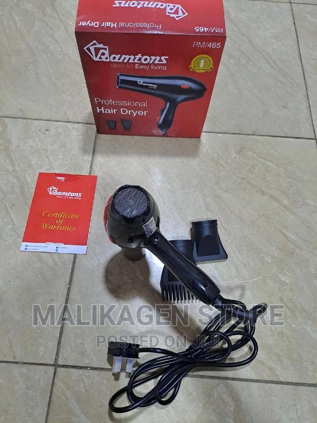 Ramtons Blow Dryer Machine Professional Compact Design Black - thumbnail 3