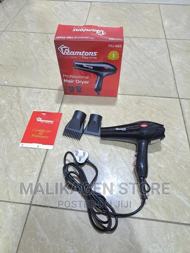 Ramtons Blow Dryer Machine Professional Compact Design Black - thumbnail 4