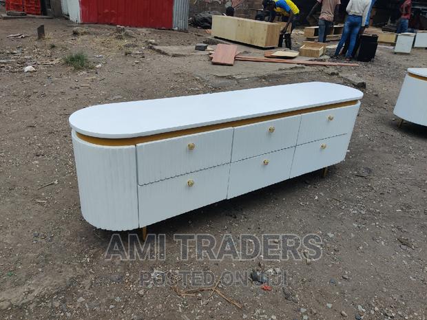 Golden White Tv Stand - main view