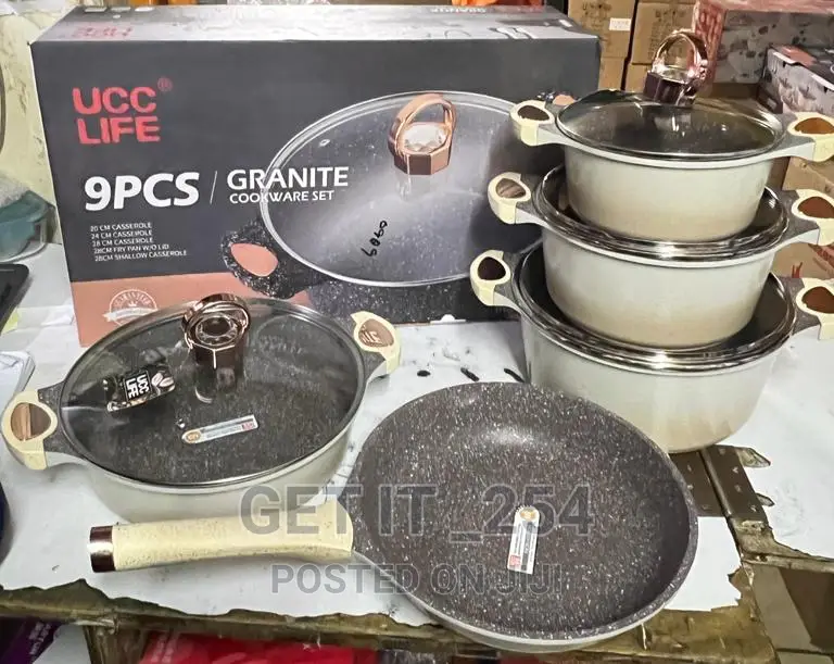 9 PCS Ucc Granite Cookware Set