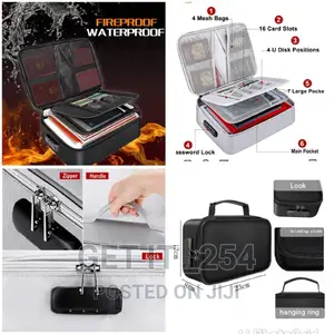 Fireproof/Water Resistant Documents Organizer Black Only*