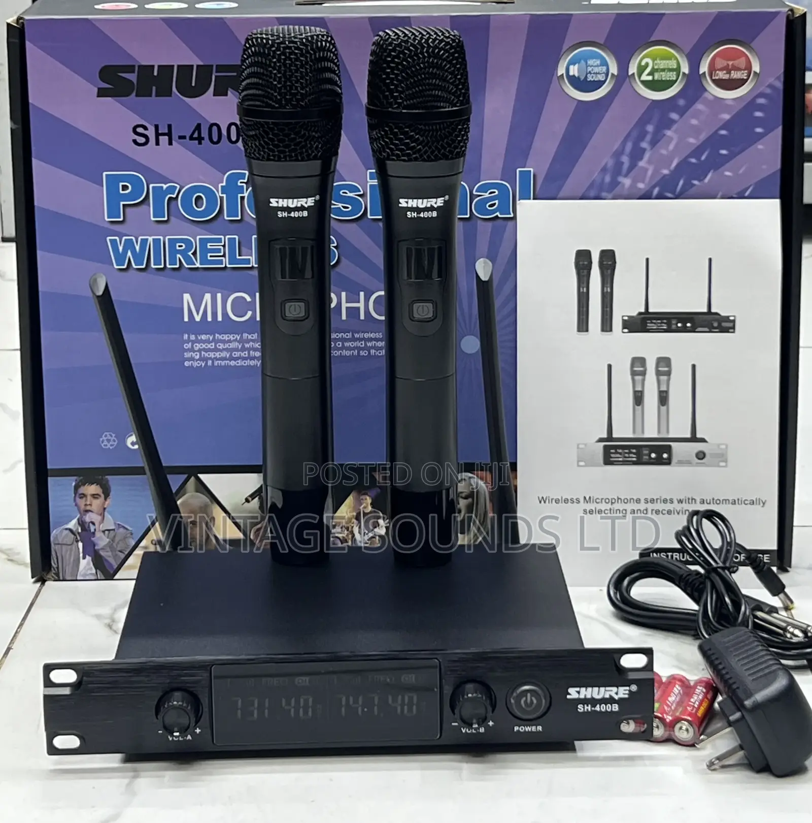 SHURE SH-400B 2pcs Wireless Microphone System