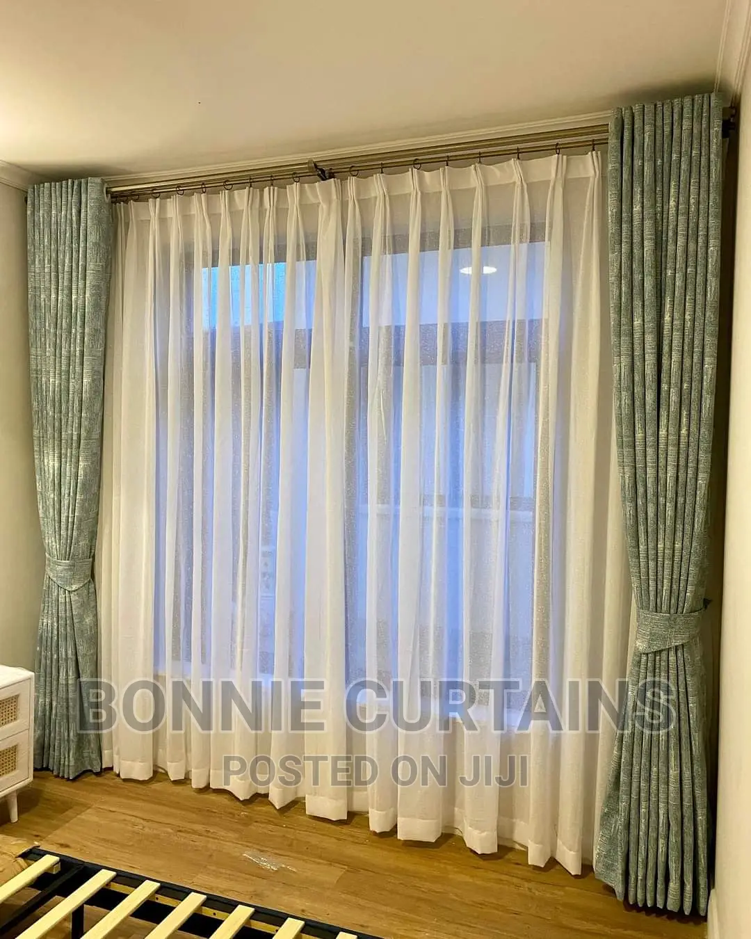 Sky Blue and Brown Curtains Nice for Bedrooms