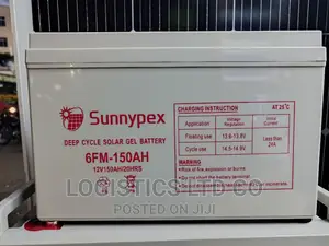 Sunnypex 12v-150ah 20hrs Solar Gel Deep Cycle Battery