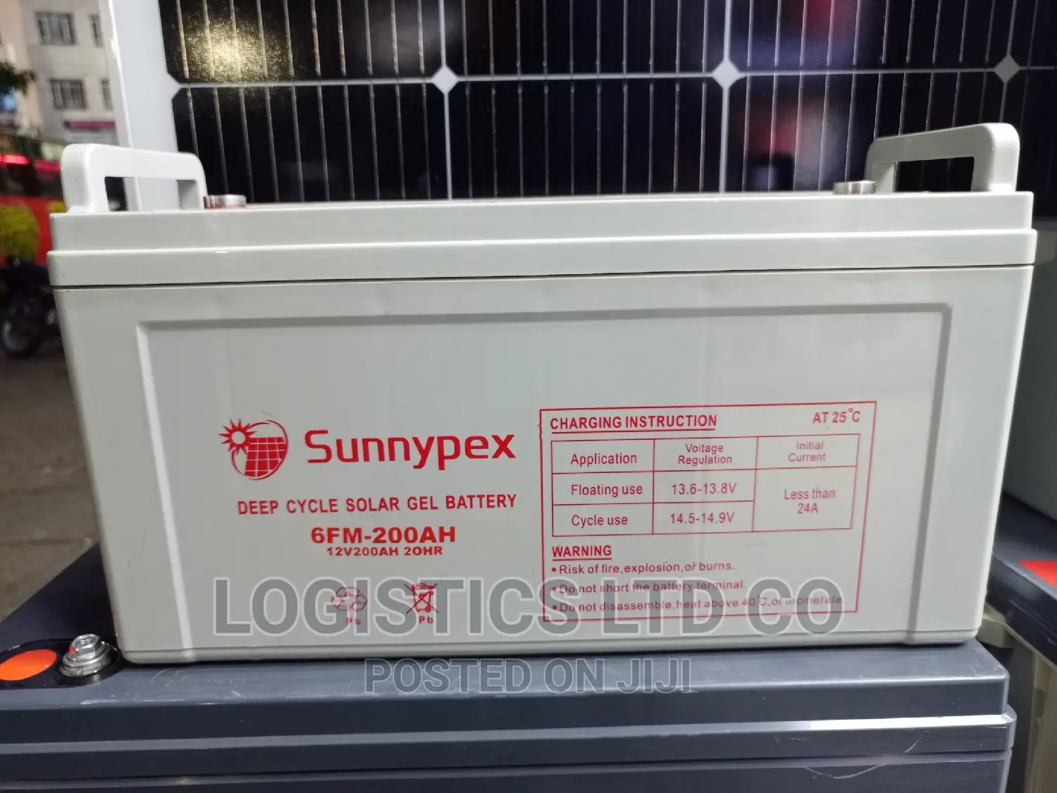 Sunnypex 12v-200ah 20hrs Solar Gel Deep Cycle Battery