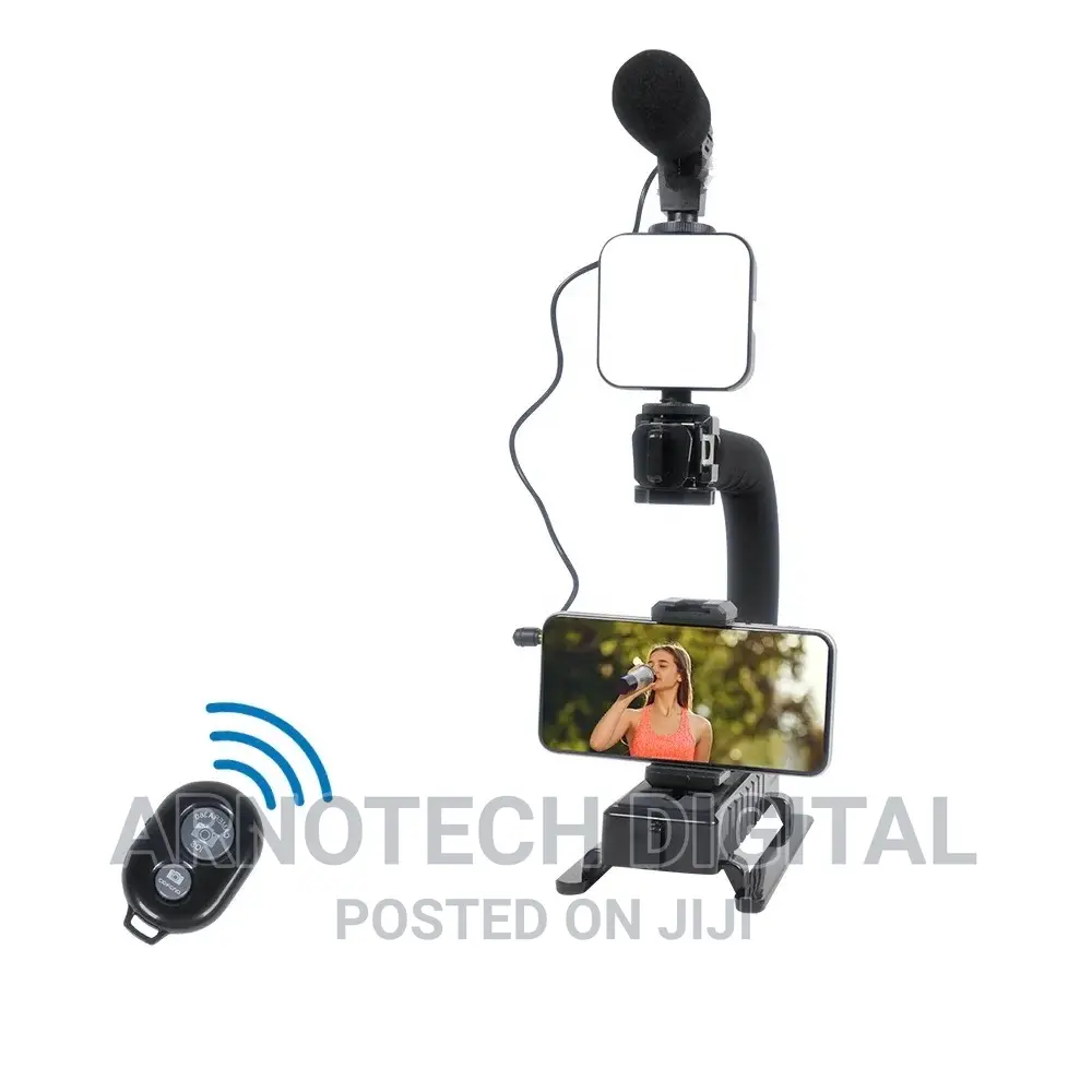 Gimbal Stabilizer With Led Studio Light Microphone
