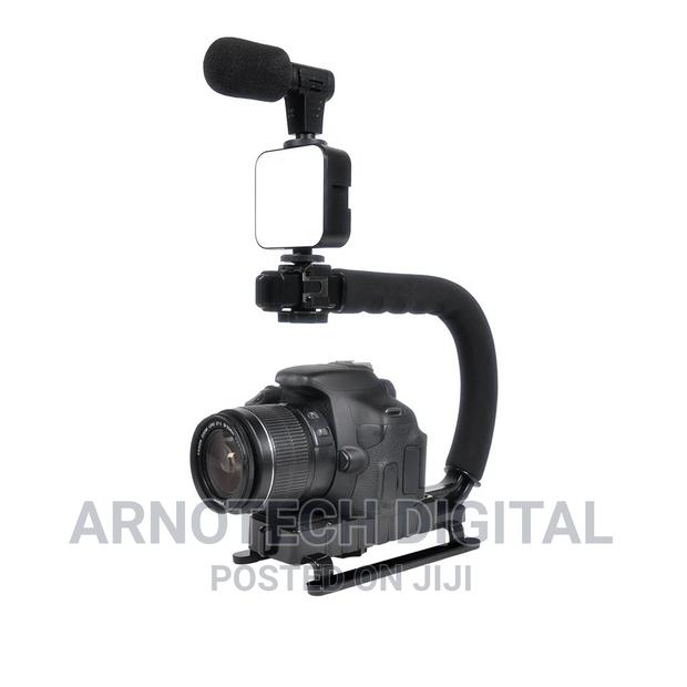 Gimbal Stabilizer With Led Studio Light Microphone - thumbnail 2