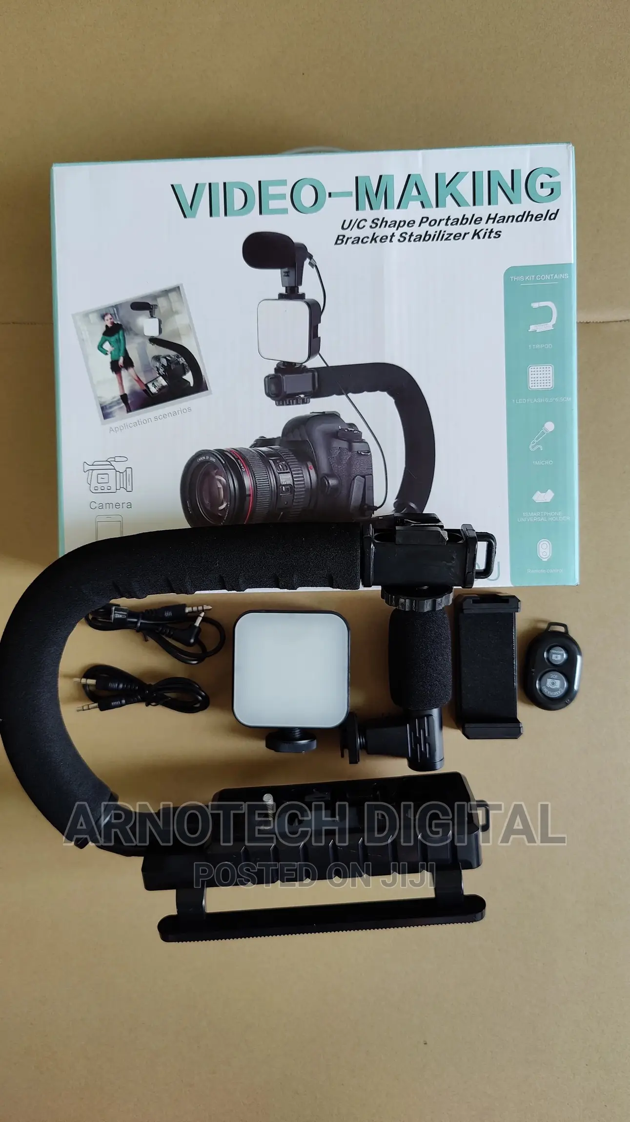Gimbal Stabilizer With Led Studio Light Microphone
