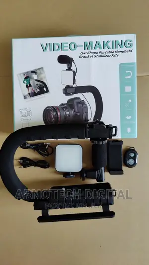 Gimbal Stabilizer With Led Studio Light Microphone