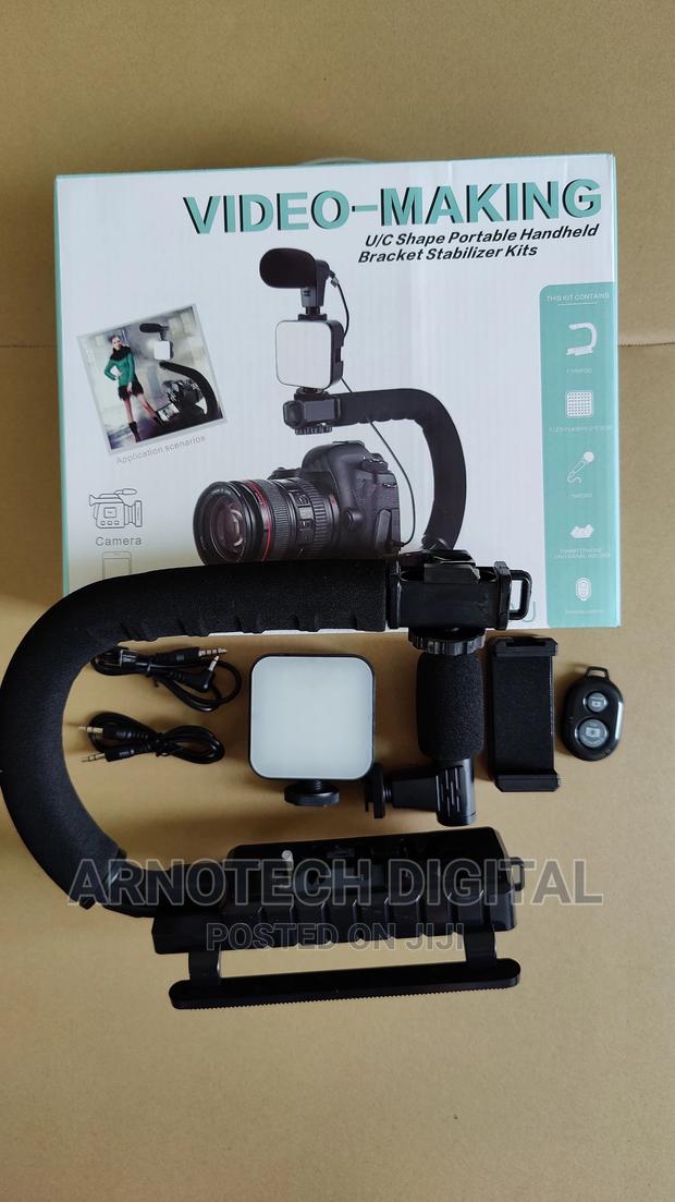 Gimbal Stabilizer With Led Studio Light Microphone - thumbnail 5