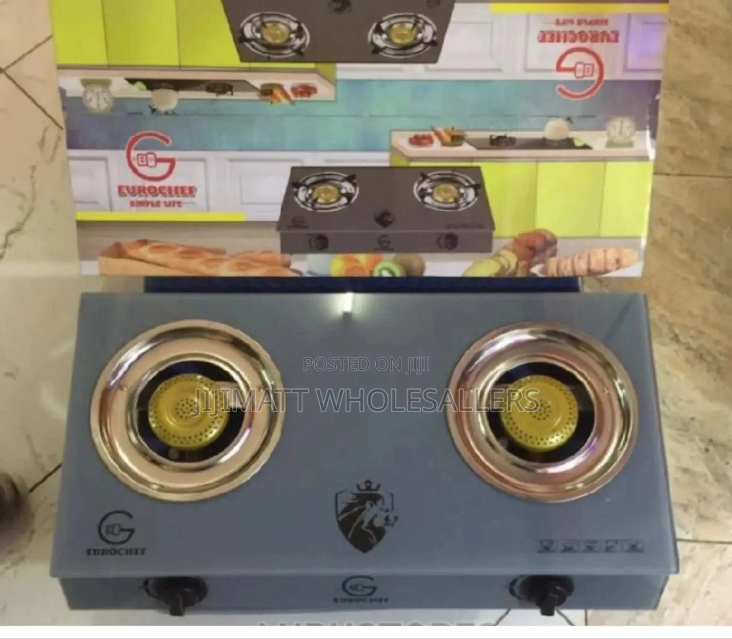 Eurochef Table Top Gas Cooker,2 BURNER a STRONG GLASS