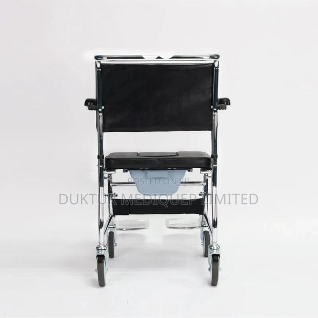 Commode Wheelchair With Castors U-Cut Bowl - thumbnail 3