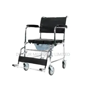 Commode Wheelchair With Castors U-Cut Bowl