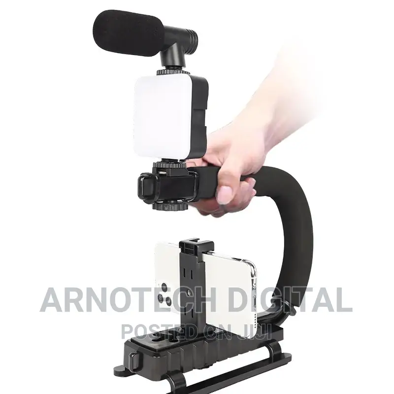 Vlogging Kit Stabilizer With Microphone Led Light