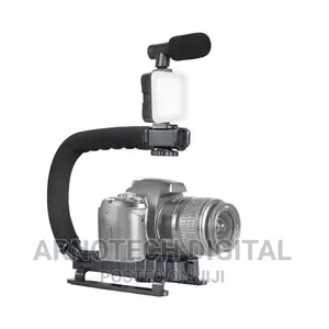 Vlogging Kit Stabilizer With Microphone Led Light