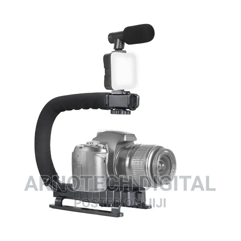 Vlogging Kit Stabilizer With Microphone Led Light