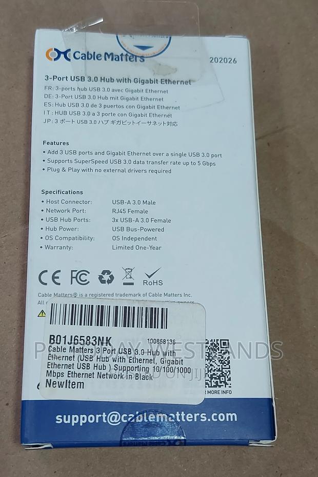 Cable Matters 4-in-1 USB Hub With Ethernet, Support Gigabit - thumbnail 2
