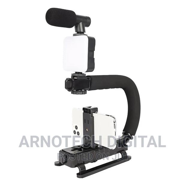U-Shaped Stabilizer Vlogging Kit With Mictophone + Led Light