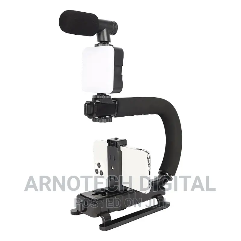 U-Shaped Stabilizer Vlogging Kit With Mictophone + Led Light