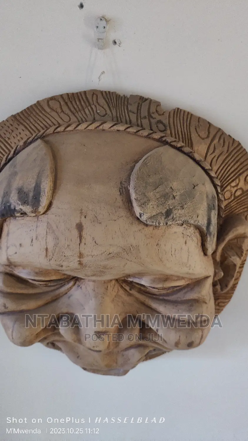 Wooden Mask, Very Detailed, Made Out of Soft Wood,