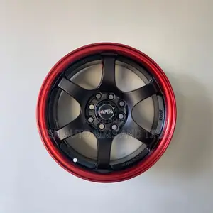 Black Red 15 Inch Rims 4 Stand Universal