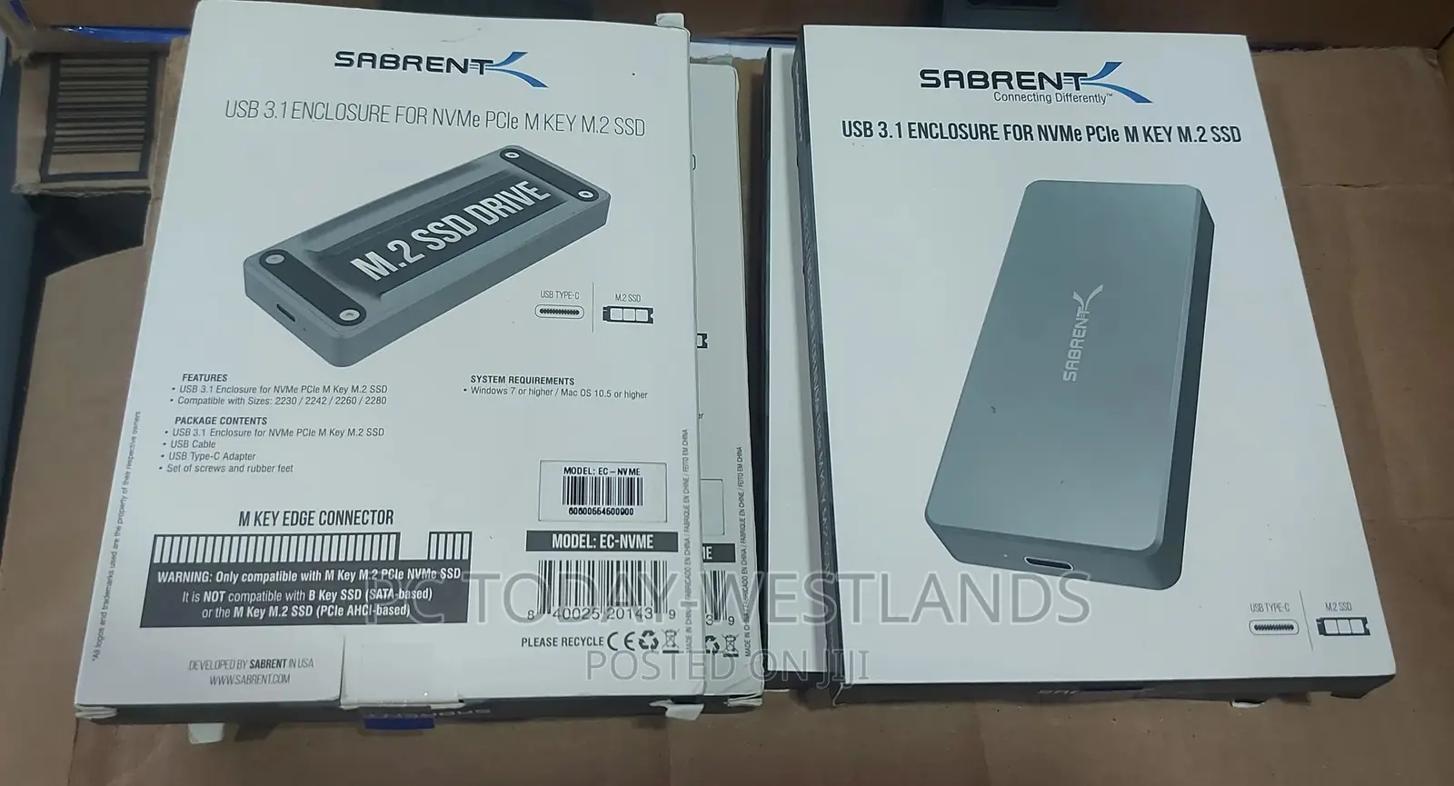 SABRENT USB 3.1 Aluminum Enclosure for M.2 Nvme SSD