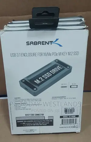 SABRENT USB 3.1 Aluminum Enclosure for M.2 Nvme SSD
