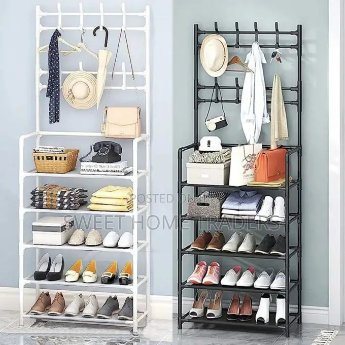 Shoe Rack With Coat Hanger