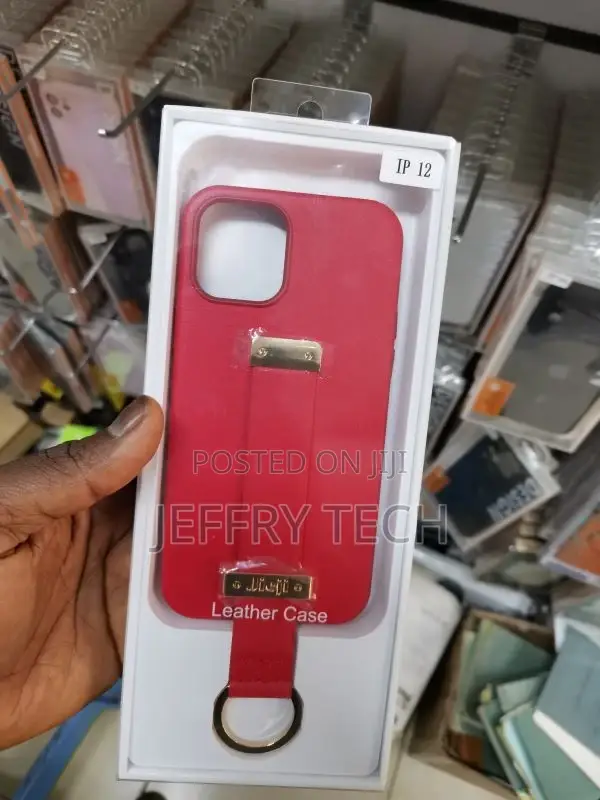 iPhone 12 Snap-on Grip Holder Leather Case