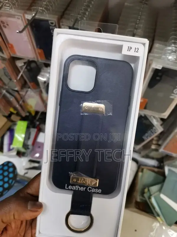 iPhone 12 /12 Pro Case - TPU, Hand Strap, Key Ring Black