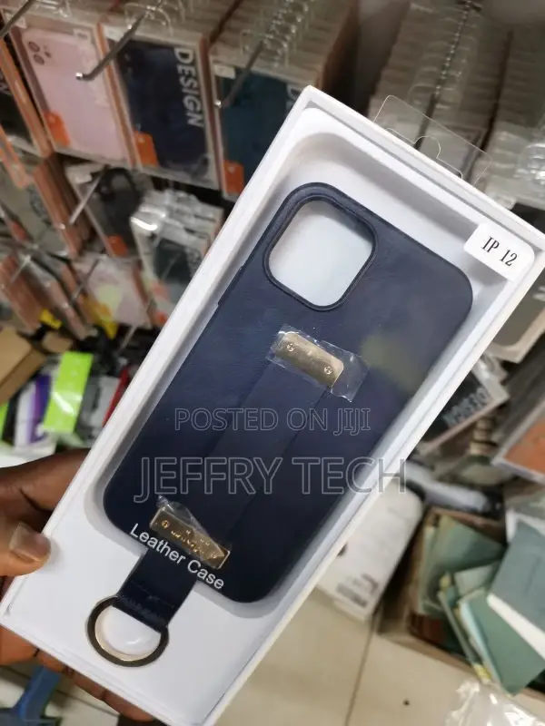 iPhone 12 /12 Pro Case - TPU, Hand Strap, Key Ring Black