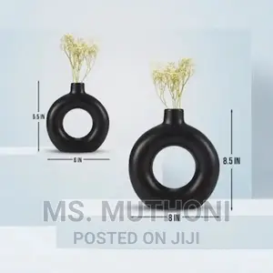 Porcelain Ceramic 2in1 Elegant Decor Donut Flower Vases