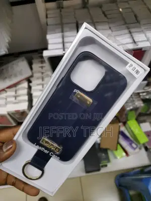 Leather Wrist Strap Case for iPhone 13 Pro Blue